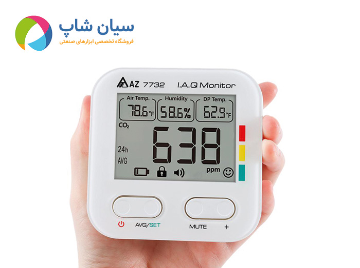 مانیتورینگ CO2 سنج پرتابل ای زد AZ7732 | نمایش 4 پارامتر با عمر باتری یک‌ساله