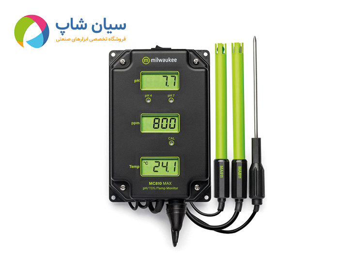 مانیتور ۳ کاره pH، TDS و دما میلواکی MC810 MAX | پایش هیدروپونیک و آکواریوم
