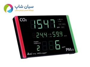 کنترلر CO2 PM2.5 دما و رطوبت ای زد AZ7710 | دیتالاگر چندمنظوره با آلارم هوشمند